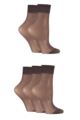 Women's 5 Pair SOCKSHOP 15 Denier Ankle Highs - Nearly Black