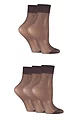 Women's 5 Pair SOCKSHOP 15 Denier Ankle Highs - Nearly Black