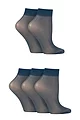 Women's 5 Pair SOCKSHOP 15 Denier Ankle Highs - Navy