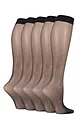 Women's 5 Pair SOCKSHOP 15 Denier Knee Highs - Black