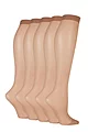 Women's 5 Pair SOCKSHOP 15 Denier Knee Highs - Hazelnut