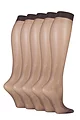Women's 5 Pair SOCKSHOP 15 Denier Knee Highs - Nearly Black