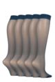 Ladies 5 Pair SOCKSHOP 15 Denier Knee Highs - Navy