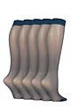 Women's 5 Pair SOCKSHOP 15 Denier Knee Highs - Navy