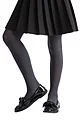 Girls 1 Pair SOCKSHOP Plain Bamboo Tights with Smooth Toe Seams - Grey