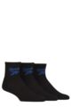 Mens and Ladies 3 Pair Reebok Foundation Cotton Ankle Socks - Black
