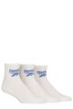 Mens and Ladies 3 Pair Reebok Foundation Cotton Ankle Socks - White