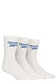 Mens and Women's 3 Pair Reebok Foundation Cotton Crew Socks - White