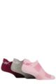 Mens and Ladies 3 Pair Reebok Essentials Cotton Trainer Socks - Pink / Grey / Burgundy