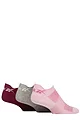 Mens and Women's 3 Pair Reebok Essentials Cotton Trainer Socks - Pink / Grey / Burgundy