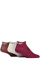 Mens and Women's 3 Pair Reebok Essentials Cotton Ankle Socks with Arch Support and Mesh Top - Burgundy / White / Brown