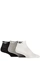 Mens and Women's 3 Pair Reebok Essentials Cotton Ankle Socks with Arch Support and Mesh Top - White / Grey / Black