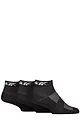 Mens and Women's 3 Pair Reebok Essentials Cotton Ankle Socks with Arch Support and Mesh Top - Black