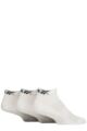 Mens and Women's 3 Pair Reebok Essentials Cotton Ankle Socks with Arch Support and Mesh Top - White
