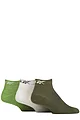 Mens and Women's 3 Pair Reebok Essentials Cotton Ankle Socks with Arch Support and Mesh Top - Green / White / Lime