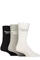 Mens and Women's 3 Pair Reebok Core Cotton Crew Socks - White / Grey / Black
