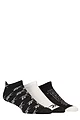 Mens and Women's 3 Pair Reebok Essentials Cotton Trainer Socks with Arch Support - Black / White / Black