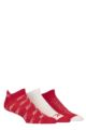 Mens and Ladies 3 Pair Reebok Essentials Cotton Trainer Socks with Arch Support - Red / White / Red