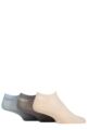 Mens and Women's 3 Pair Reebok Essentials Recycled Trainer Socks - Sand / Grey / Light Blue