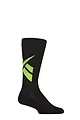Mens and Women's 1 Pair Reebok Technical Recycled Crew Technical Fitness Socks with Arch Support - Black / Green