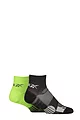 Mens and Women's 2 Pair Reebok Technical Recycled Ankle Technical Cycling Socks - Black / Green