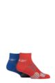 Mens and Women's 2 Pair Reebok Technical Recycled Ankle Technical Cycling Socks - Red / Blue