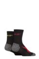 Mens and Ladies 2 Pair Reebok Technical Recycled Ankle Technical Running Socks - Black
