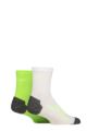 Mens and Ladies 2 Pair Reebok Technical Recycled Ankle Technical Running Socks - White / Green