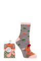 Ladies 1 Pair SOCKSHOP Wild Feet Gift Boxed Fluffy Slipper Socks - Highland Cow