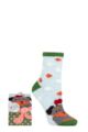 Ladies 1 Pair SOCKSHOP Wild Feet Gift Boxed Fluffy Slipper Socks - Rottweiler