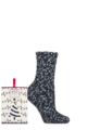 Ladies 1 Pair SOCKSHOP Wildfeet Christmas Gift Boxed Popcorn Bed Socks - Dark Navy