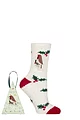 Women's 1 Pair SOCKSHOP Wildfeet Gift Boxed Novelty Fluffy Lounge Socks - Robin