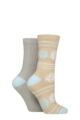 Women's 2 Pair SOCKSHOP Wildfeet Leisure to Lounge Socks - Fair Isle White / Blue