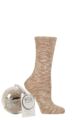 Women's 1 Pair SOCKSHOP Wildfeet Snowflake Gift Boxed Bauble Lounge Socks - Beige Cream