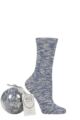Women's 1 Pair SOCKSHOP Wildfeet Snowflake Gift Boxed Bauble Lounge Socks - Blue
