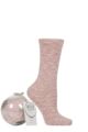 Women's 1 Pair SOCKSHOP Wildfeet Snowflake Gift Boxed Bauble Lounge Socks - Pink