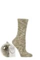 Women's 1 Pair SOCKSHOP Wildfeet Snowflake Gift Boxed Bauble Lounge Socks - Sage Cream
