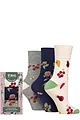Women's 3 Pair Gentle Grip RHS Royal Horticultural Society Patterned Bamboo Gift Boxed Socks - Garden Medley