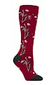 Women's 1 Pair SOCKSHOP Heat Holders 1.6 TOG Lite RHS The Royal Horticultural Society Thermal Wellington Boot Socks - Floral Cerise