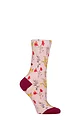 Women's 1 Pair SOCKSHOP RHS Royal Horticultural Society Patterned Socks - Light Pink