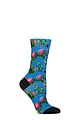 Women's 1 Pair SOCKSHOP RHS Royal Horticultural Society Patterned Socks - Cornflower Blue