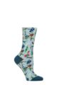Women's 1 Pair SOCKSHOP RHS Royal Horticultural Society Patterned Socks - Pastel Teal