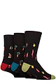 Mens 3 Pair Gentle Grip RHS Royal Horticultural Society Patterned Cotton Socks - Vegetables