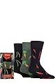 Mens 3 Pair Gentle Grip RHS Royal Horticultural Society Patterned Bamboo Gift Boxed Socks  - Vegetables