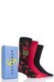 Mens 3 Pair SOCKSHOP Bamboo Bright Gift Boxed Socks - Ring of Fire