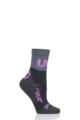 Ladies 1 Pair UYN Cycling Light Weight Socks - Black / Grey