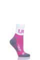 Ladies 1 Pair UYN Cycling Light Weight Socks - Pink / White