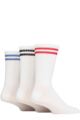 Mens 3 Pair SOCKSHOP Wildfeet Cotton Rich Sports Socks - White Red / Navy / Blue