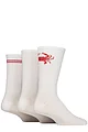 Mens 3 Pair SOCKSHOP Wildfeet Cotton Rich Sports Socks - White Crab