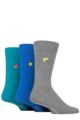 Mens 3 Pair SOCKSHOP Wildfeet Embroidered Socks - Fruit